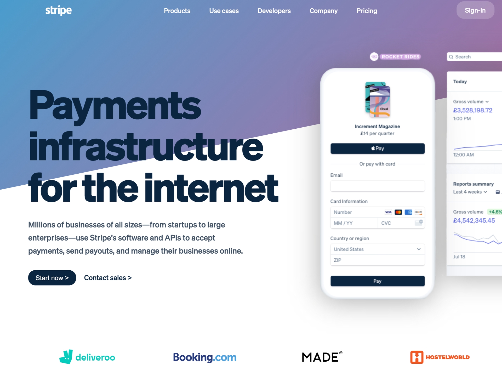 Stripe Home Page